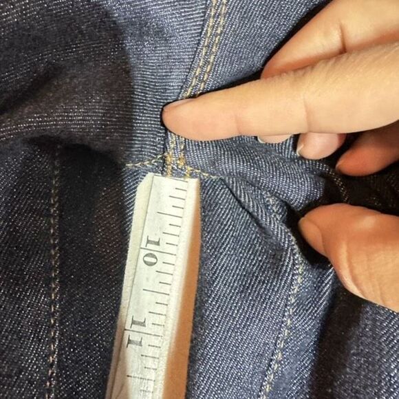 LOFT Modern Slim Fit Dark Wash blue Jeans Size 10 Mid Rise 32” inseam tall - Picture 11 of 12